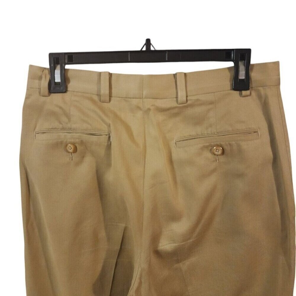 John W. Nordstrom Men's Khaki Pleated Dress Pants Classic Fit Chino Sz 30x32 - Picture 3 of 7